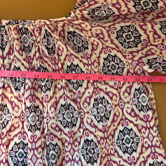 Elan NWT IKAT‎ PRINT DRESS Lavender Off The Shoulder Bohemian Tunic Paisley XL - Picture 5 of 6